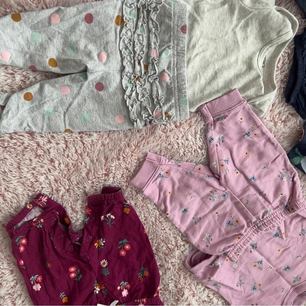 Bundle of Baby Girl Infant Newborn Tops Pants Jumpsuit Dress Diaper Cover